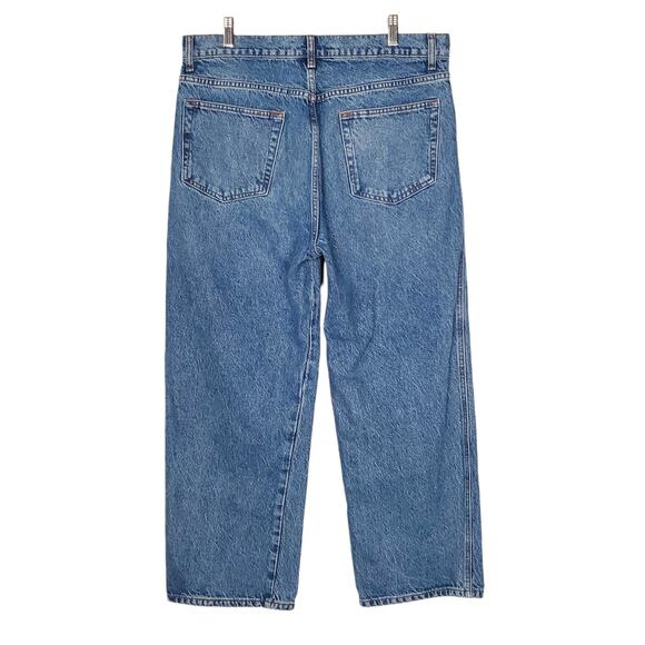 Reformation Val 90s Mid Rise Straight Leg Cropped Jeans Ponce Blue Denim Size 30 - Picture 3 of 8